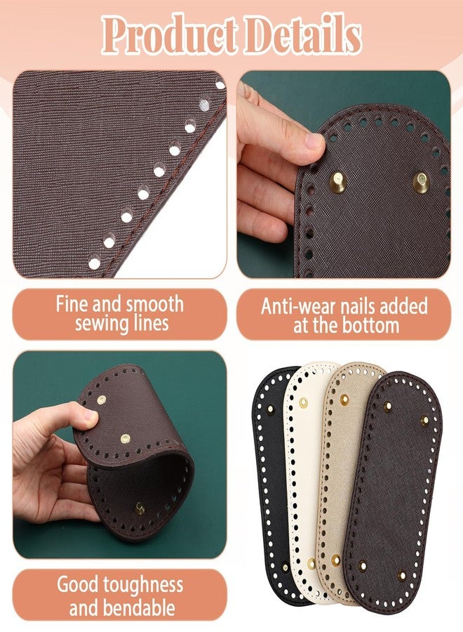 Zbdroxygen 4pcs Bag Base for Bag Making Crochet, Crochet Bag Making Accessories, 22 * 10cm, Leather Base for Crochet Bag, Crochet Bag Base for DIY Bag or Gift - Image 3